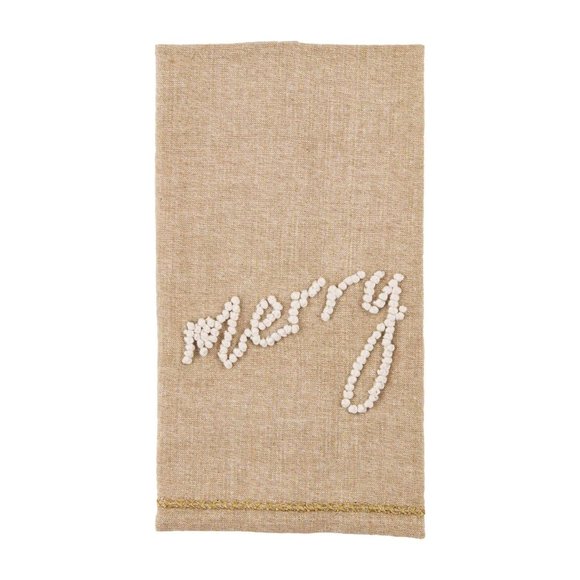 Mud Pie Merry Holiday Knot Towel/NWT - Picture 1 of 5